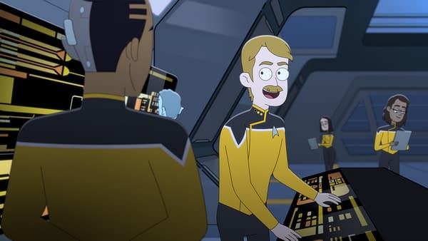 Pictured Paul Scheer is a recurring guest star and plays Lt. Commander Andy Billups, the chief engineer on the USS Cerritos on the CBS All Access series STAR TREK: LOWER DECKS. Photo Cr: Best Possible Screen Grab CBS ©2020 CBS Interactive, Inc. All Rights Reserved.