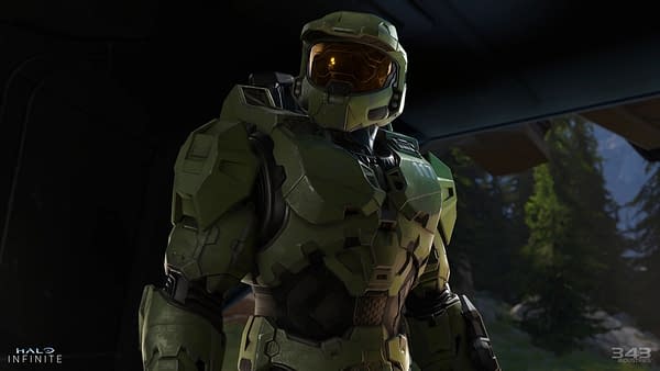 Master Chief, looking stoic, but missing red or blue. Courtesy of 343 Industries.