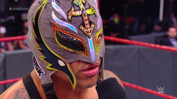 Rey Mysterio wants to rip out Seth Rollins's eyeball (Image: WWE).