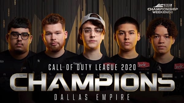 Your 2020 champions, the Dallas Empire, courtesy of Activision.