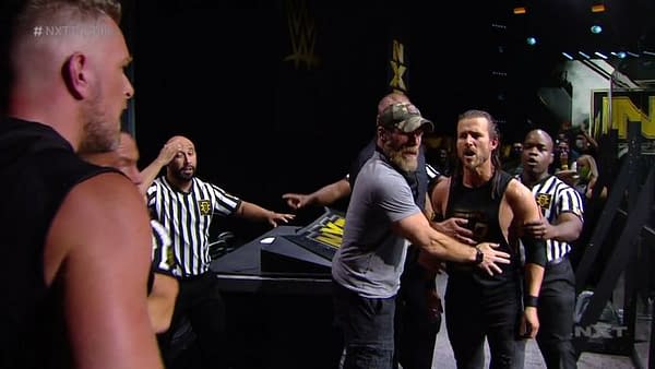 A scene from the main event of WWE NXT 8/5/2020.