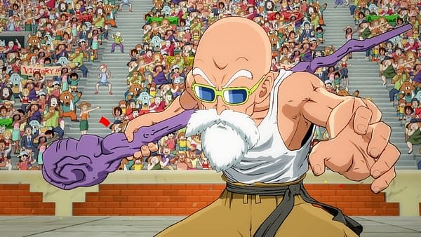 A slightly better look at Master Roshi in Dragon Ball FighterZ, courtesy of Bandai Namco.