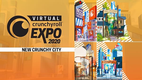 At Virtual CrunchyRoll Expo 2020, you can explore the many districts of New Crunchy City!