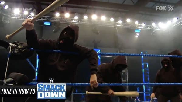 Retribution, the new "non-political" Antifa-like stable, debuts on WWE Smackdown