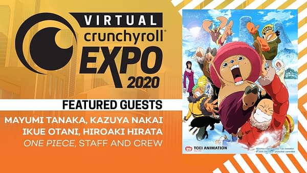 An image featuring the One Piece anime's staff and crew at Virtual CrunchyRoll Expo 2020.