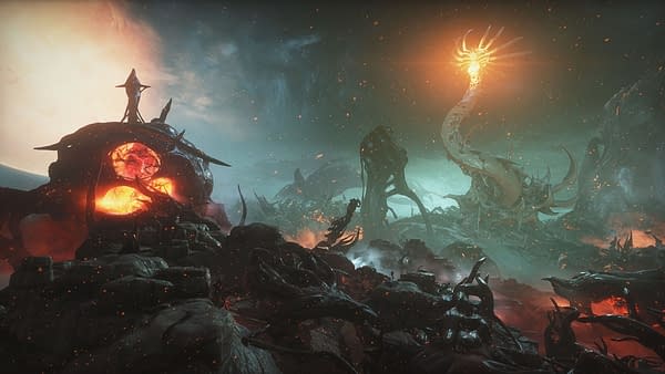 A look at one of the new open worlds in Warframe's Heart Of Deimos, courtesy of Digital Extremes.