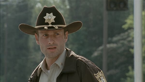 Andrew Lincoln as Rick Grimes on The Walking Dead (Image: AMC TV)