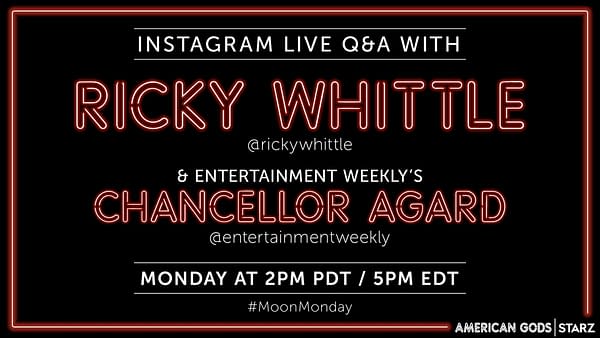 A look at the upcoming American Gods Instagram Live Q&A (Image: STARZ)