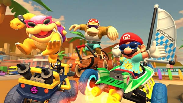 Mario and company get some fun in the sun in Los Angeles, courtesy of Nintendo.