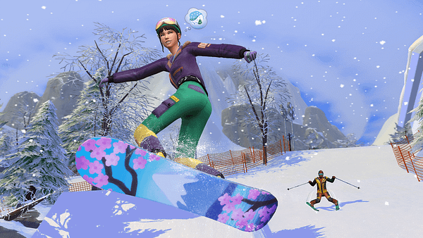 Now Sims can get injured on a snowy hill doing rich people sports. Courtesy of Electronic Arts.