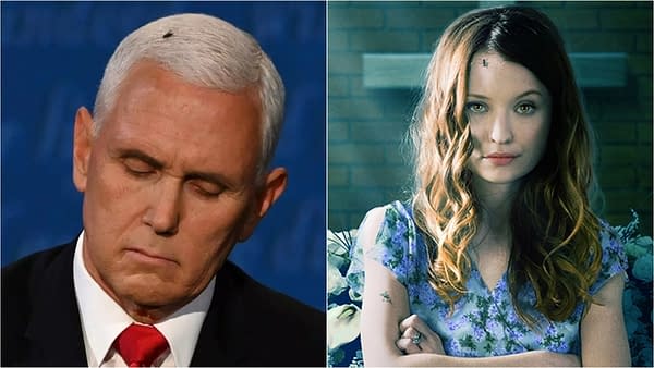 American Gods character Laura Moon the subject of a Mike Pence cosplay attempt? (Images: C-SPAN screencap/STARZ)