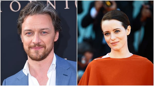 L-R: James McAvoy arrives for the 'Dark Phoenix' Global Premiere on June 04, 2019 in Hollywood, CA. Editorial credit: DFree / Shutterstock.com | Claire Foy walks the red carpet of the 'First Man' screening during the 75th Venice Film Festival on August 29, 2018 in Venice, Italy. Editorial credit: Matteo Chinellato / Shutterstock.com