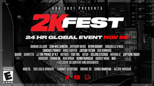 A look at some of the talent involved with 2KFest, courtesy of 2K Games.