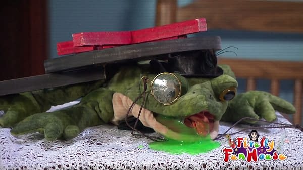 Friendship Frog's first and final appearance on WWE Raw as part of the Firefly Funhouse