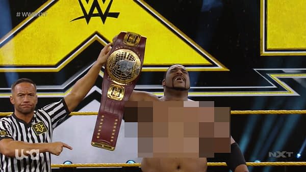Keith Lee appears in WWE NXT before main roster censorship. #FreeKeithLeesNipples