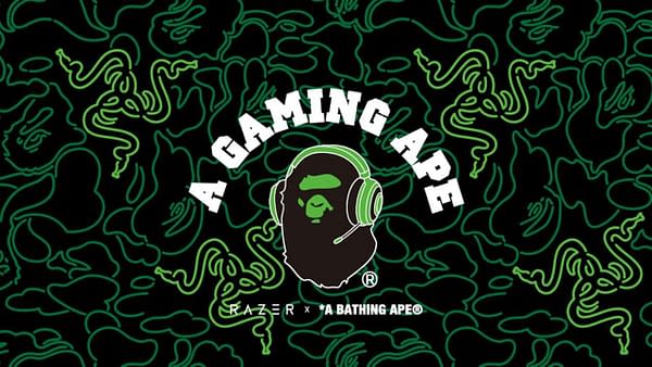 A look at the new BAPE/Razer logo for this set of gaming gear choices.