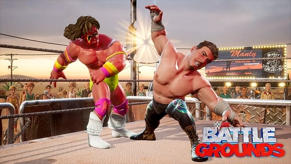 A look at The Ultimate Warrior vs. Eddie Guerrero in WWE 2K Battlegrounds, courtesy of 2K Games.