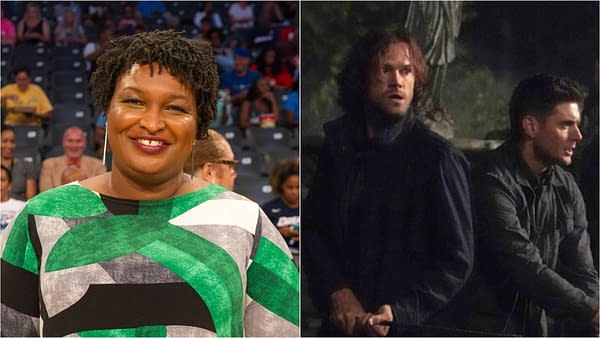 Supernatural is a big fan of Stacey Abrams, too (Images: Jamie Lamor Thompson-Shutterstock.com / The CW)