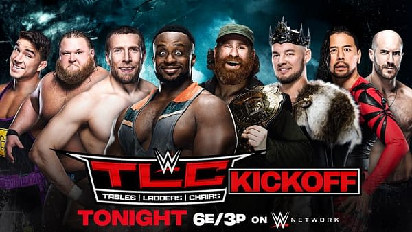 Daniel Bryan, Big E, Otis, and Shorty G face Baron Corbin, Cesaro, Shinsuke Nakamura, and Sami Zayn on the WWE TLC Kickoff show