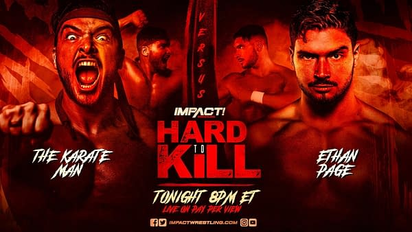Match graphic for Ethan Page vs. Karate Man at Hard to Kill