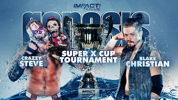 Match graphic for Crazzy Steve vs. Blake Christian at Impact Genesis
