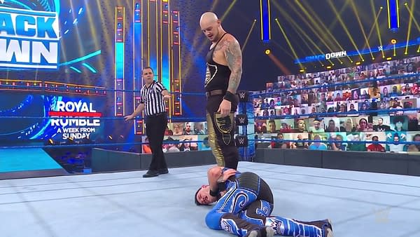 The Ratings King o Friday Nights Baron Corbin Stands Tall over Dominic Mysterio on WWE Smackdown 