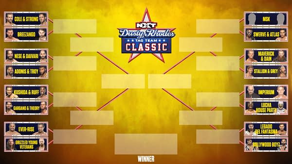WWE revealed the brackets for the Dusty Rhodes Classic tag team tournament kicking off on NXT tonight