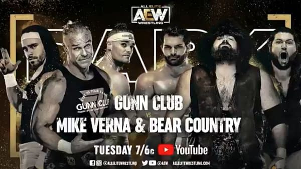 16 MatcheOn Dark this week, The Gunn Club will take on Mike Verna and Bear Country.s Set for This Week's Episode of AEW Dark on YouTube