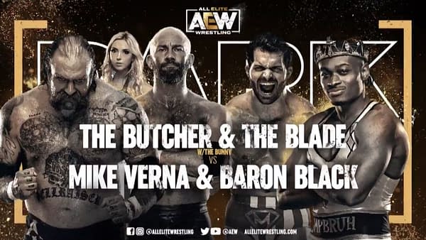 Match Graphic for The Butcher and the Blade vs. Mike Verna and Baron Black, happening next week on AEW Dark
