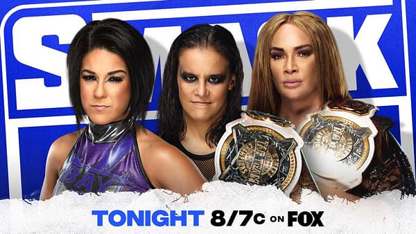 Bayley will host another edition of Ding Dong Hello on WWE Smackdown tonight, featuring the WWE Women's Tag Team Champions Shayna Baszler and Nia Jax as guests.