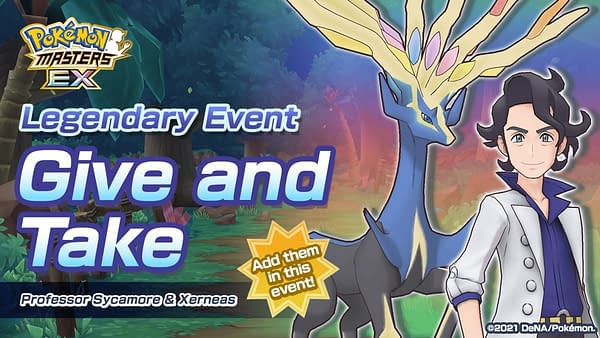 Pokémon Masters EX Give and Take Legendary Event promo. Credit: DeNA