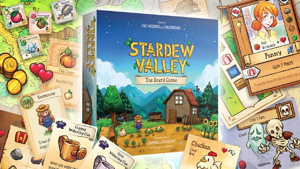A look at the cover of Stardew Valley: The Board Game, courtesy of Delano Games.