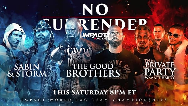Match graphic for Private Party vs. The Good Brothers vs. James Storm and Chris Sabin at Impact Wrestling No Surrender