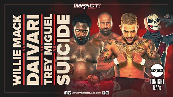 Willie Mack, Daivari, Trey Miguel, and Suicide will face off in a fatal four-way match on tonight's Impact Wrestling