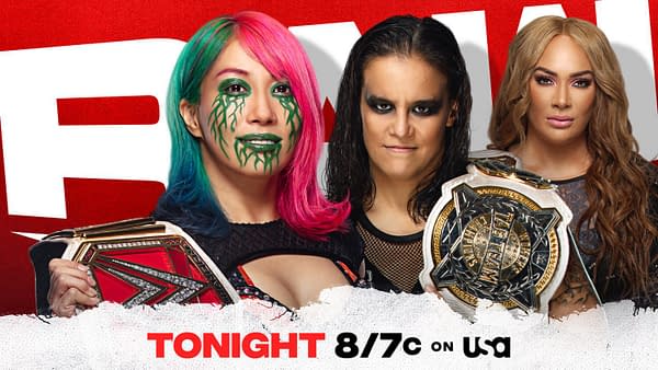 Asuka returns to WWE Raw to face Shayna Baszler after Baszler kicked her teeth out in February.