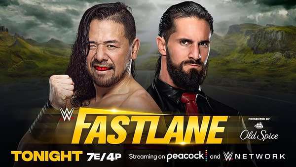 Match graphic for Shinsuke Nakamura vs. Seth Rollins at WWE Fastlane