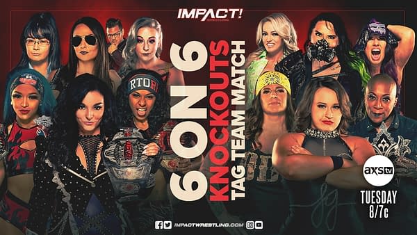 On Impact Wrestling this week, Deonna Purrazo, Fire N Flava, Fire 'N Flava, Kimber Lee, Susan, and Tenille Dashwood will team up to take on Jordynne Grace, Jazz, ODB, Havok, Nevaeh and Alisha Edwards.