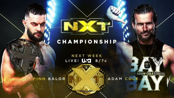 NXT Breaking News: Adam Cole vs Finn Balor For The NXT Title Next Week