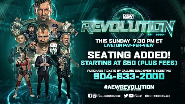 More seating has been added for AEW Revolution, happening this Sunday at Daily's Place in Jacksonville.