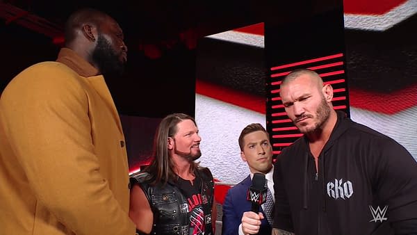 Randy Orton and Omos make fun of Randy Orton for being afraid of Alexa Bliss and The Fiend on WWE Raw