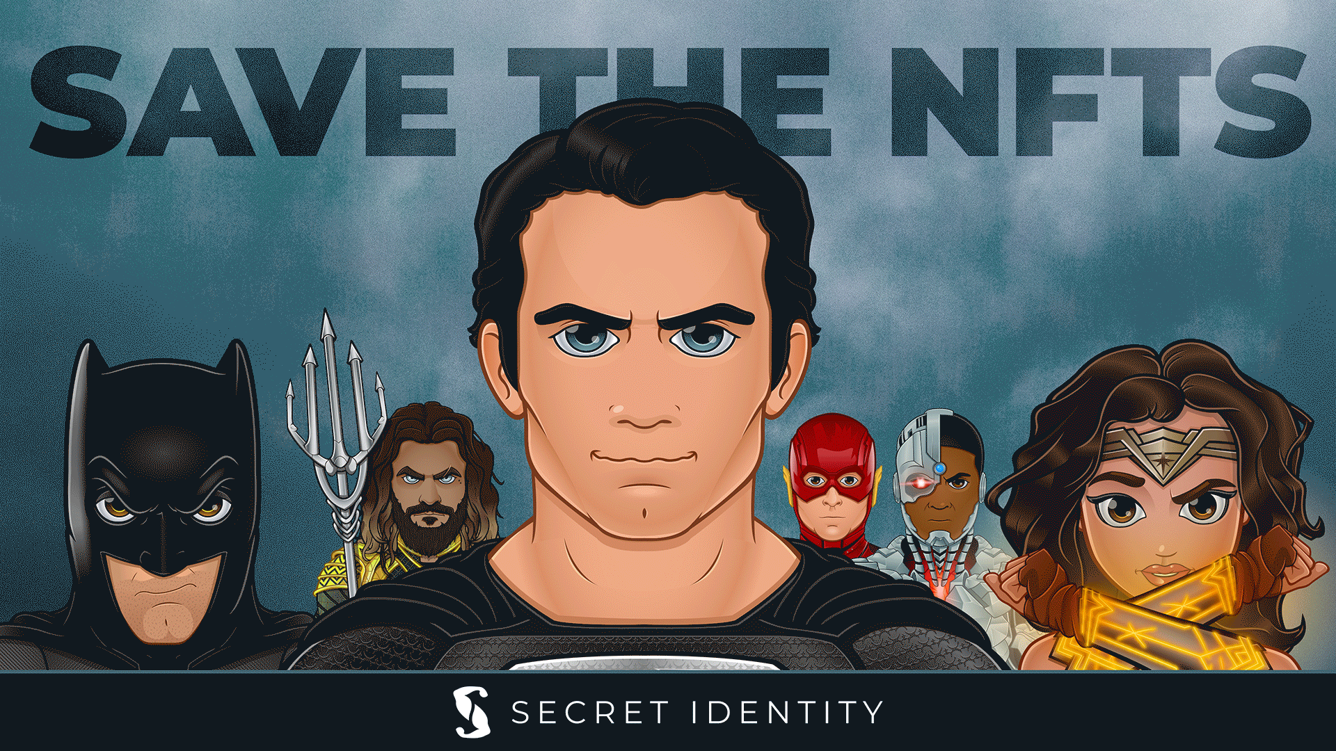 "Save the NFTs" Justice League Crypto Art by SECRET IDENTITY
