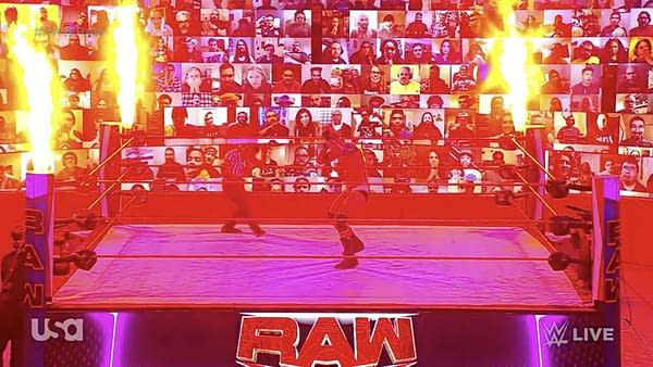 Eat your heart out, Tony Khan! WWE Raw ends with a pyro display to taunt rival AEW over their botched PPV main event