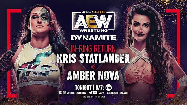 Kris Statlander will return to the ring this week on AEW Dynamite to face Amber Nova.