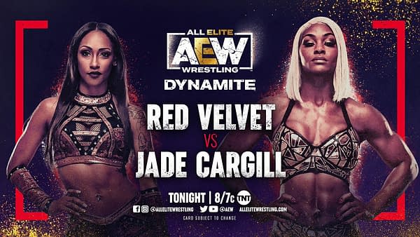 On AEW Dynamite tonight, Red Velvet will face Jade Cargill one on one.