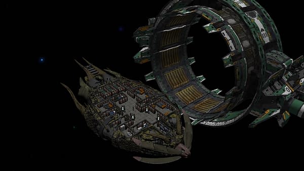 An epic space scene from indie roguelite Galactic Crew II by developer Benjamin Rommel Games.