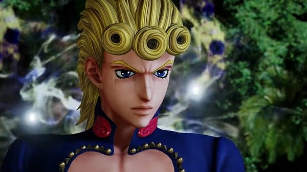 A good look at Giorno Giovanna as he appears in Jump Force, courtesy of Bandai Namco.