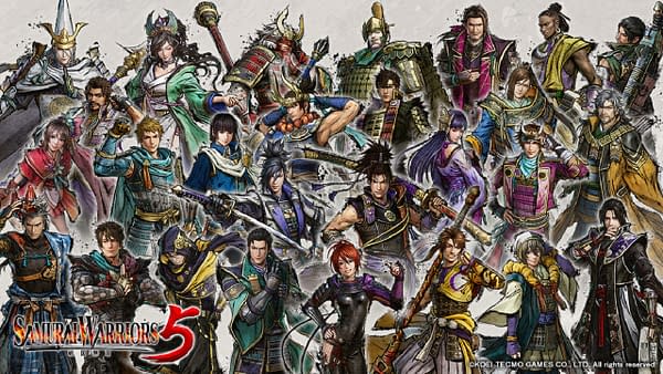 A look at the massive cast for Samurai Warriors 5, courtesy of Koei Tecmo.