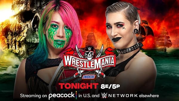 Match Graphic for Asuka vs. Rhea Ripley for the Raw Women's Championship at WrestleMania 37 Night 2
