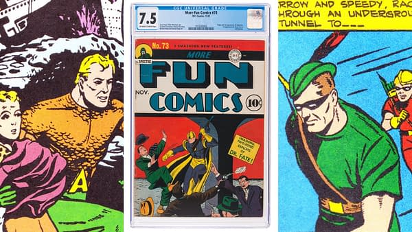 More Fun #73, first appearance of Green Arrow and Aquaman, DC Comics 1941.