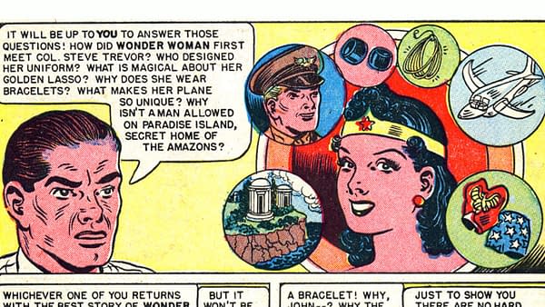 Wonder Woman #45 panel detail drawn by H.G. Peter, DC Comics 1951. 